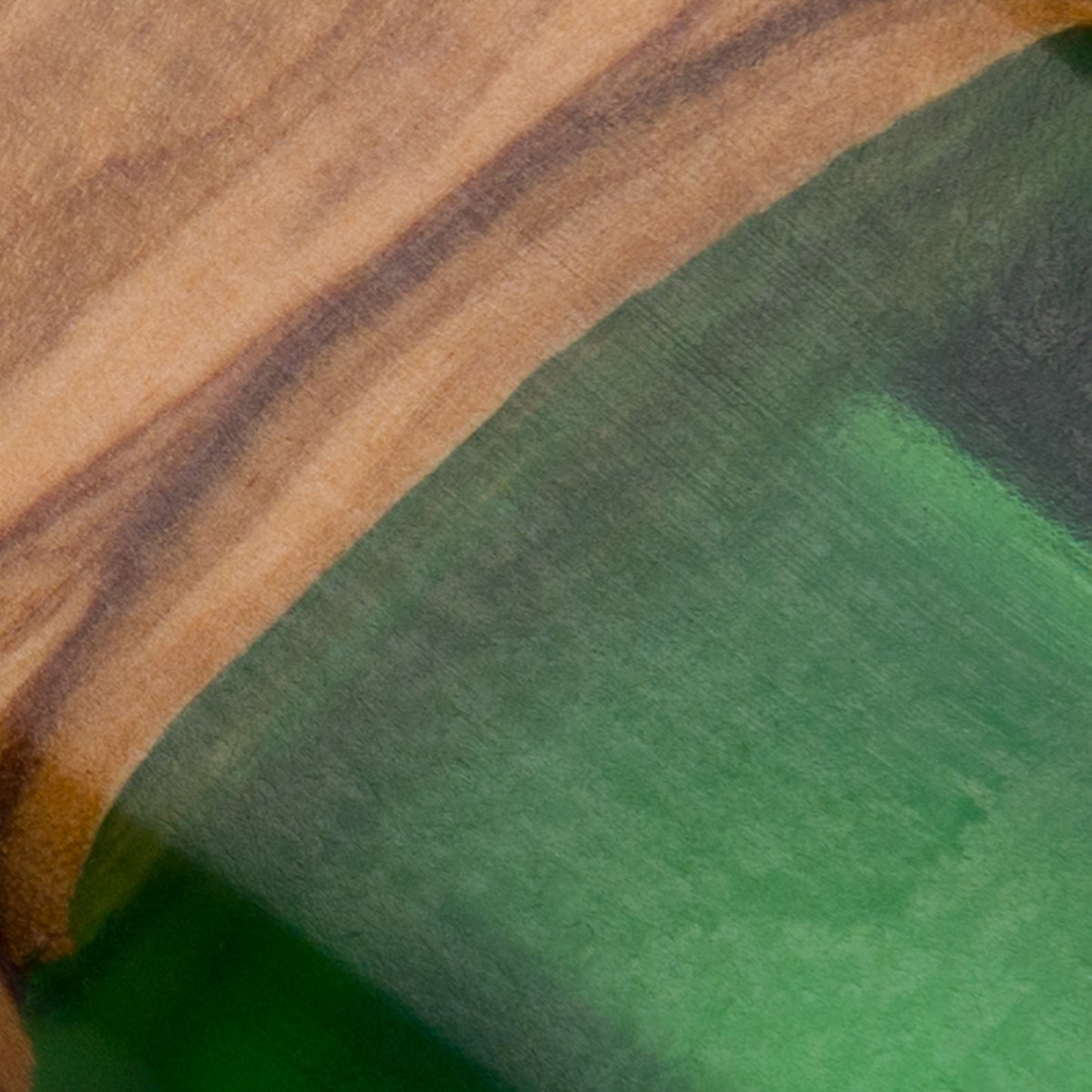 Green Wooden Clear Mezuzah