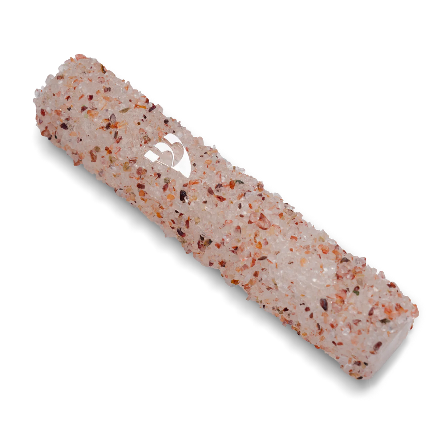 Handmade Orange Crystal Mezuzah Case with Clear Gemstones, Jewish Housewarming or Wedding Gift