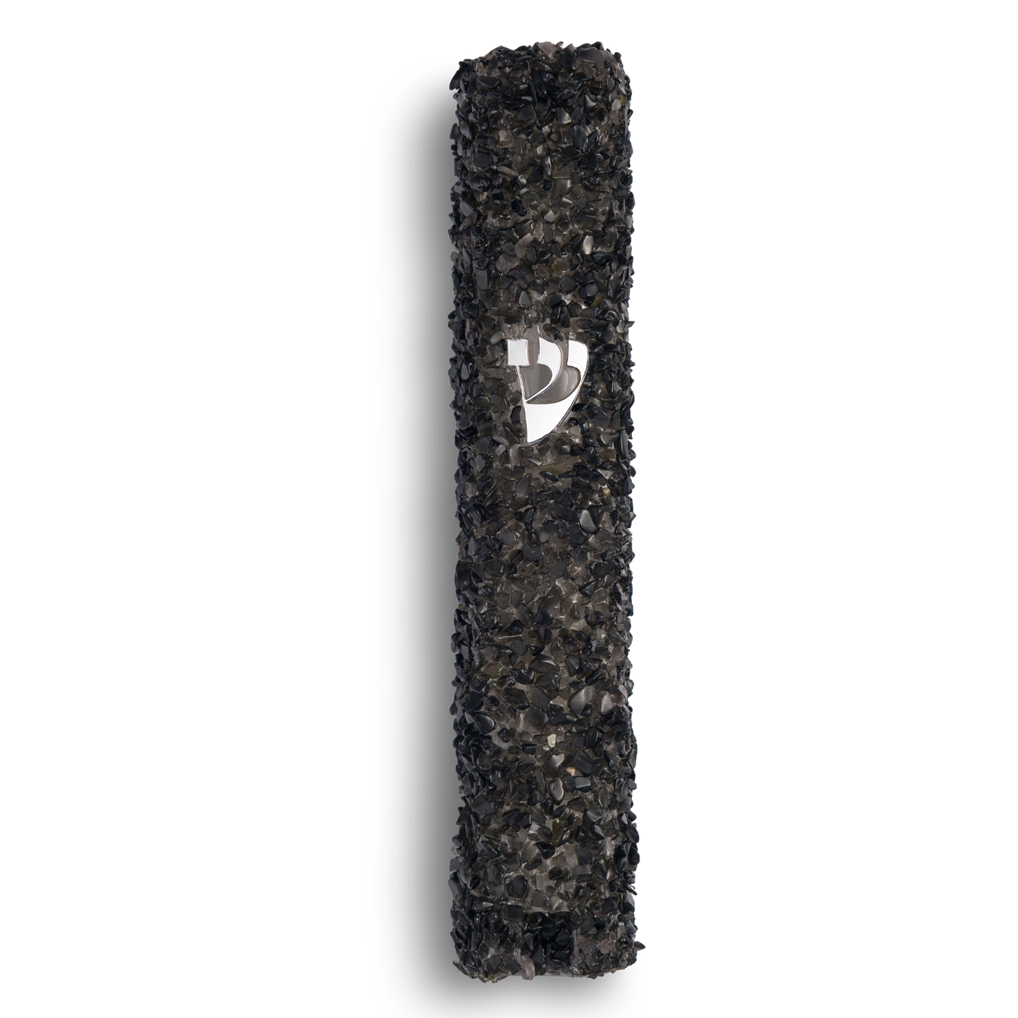 Handmade Black Crystal Mezuzah Case with Gemstones, Jewish Housewarming or Wedding Gifts