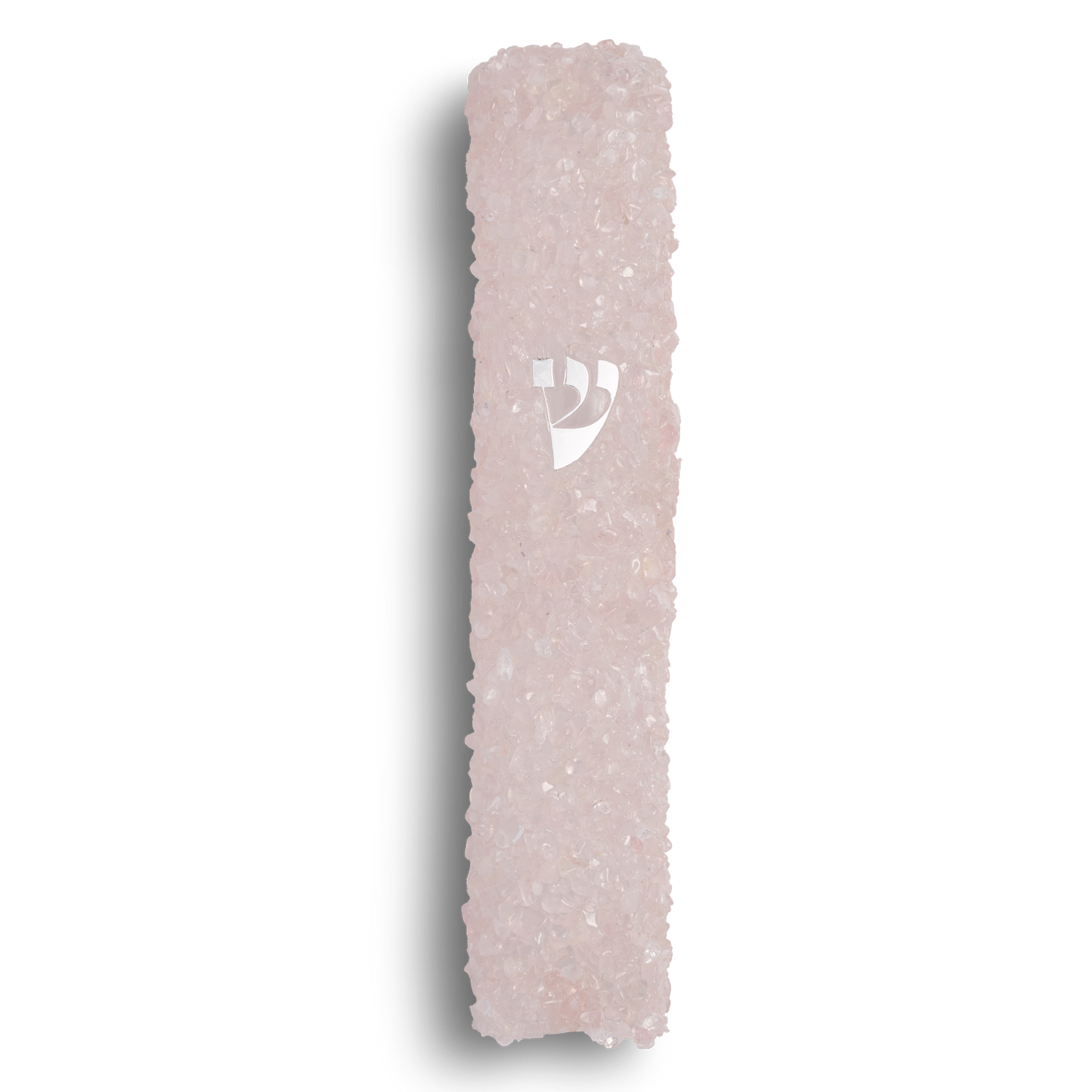 Handmade Pink Crystal Mezuzah Case with Gemstones, Jewish Housewarming or Wedding Gift