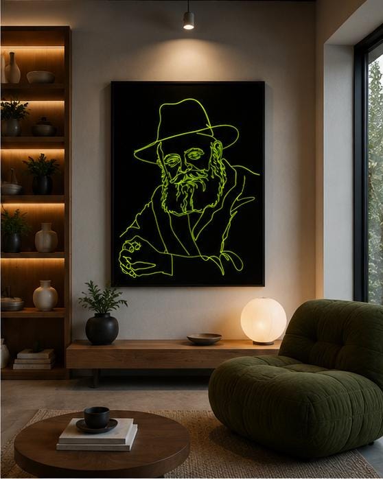 Lubavitcher Rebbe line art prints, detail