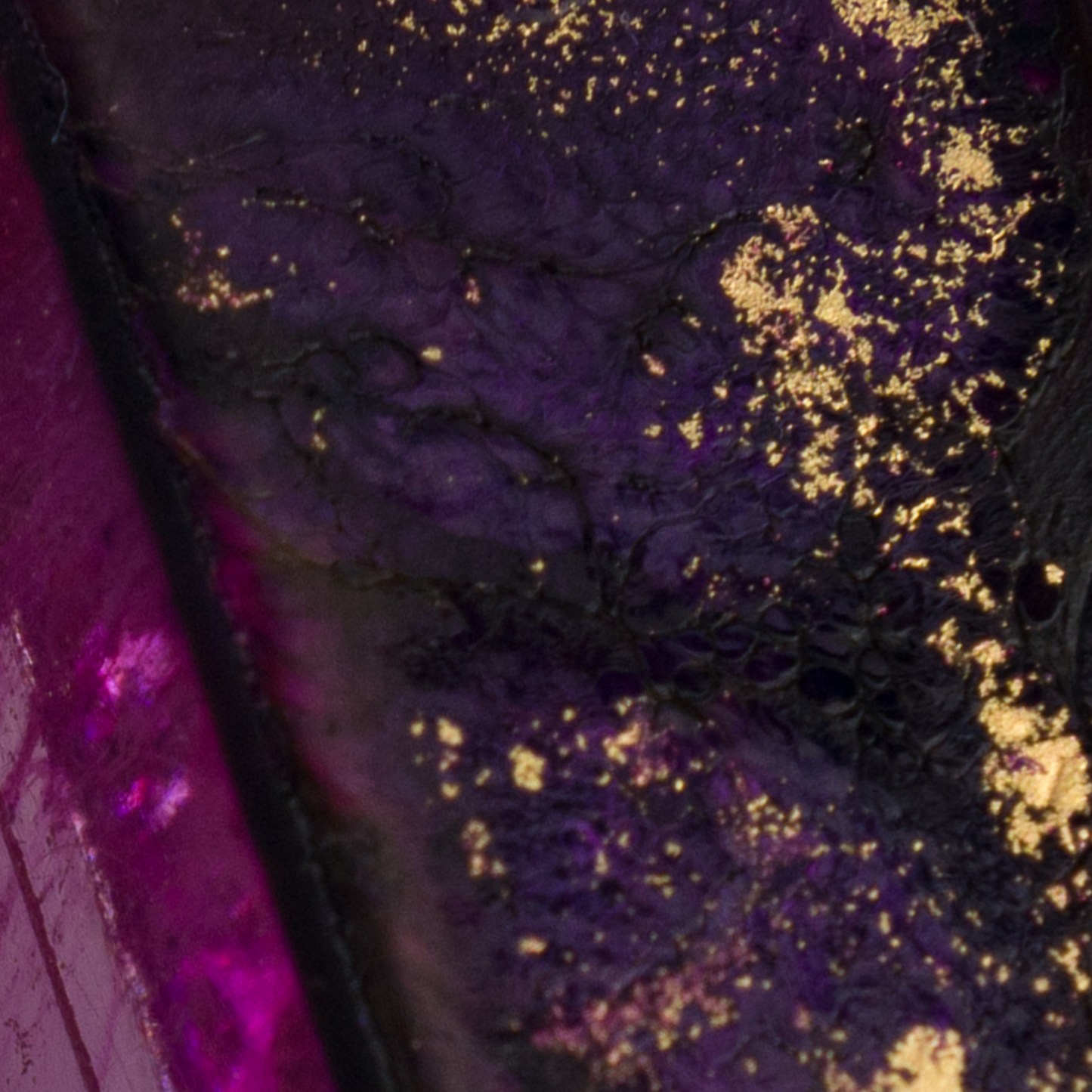 Handmade Mezuzah Case Made Of Purple Resin Close-up