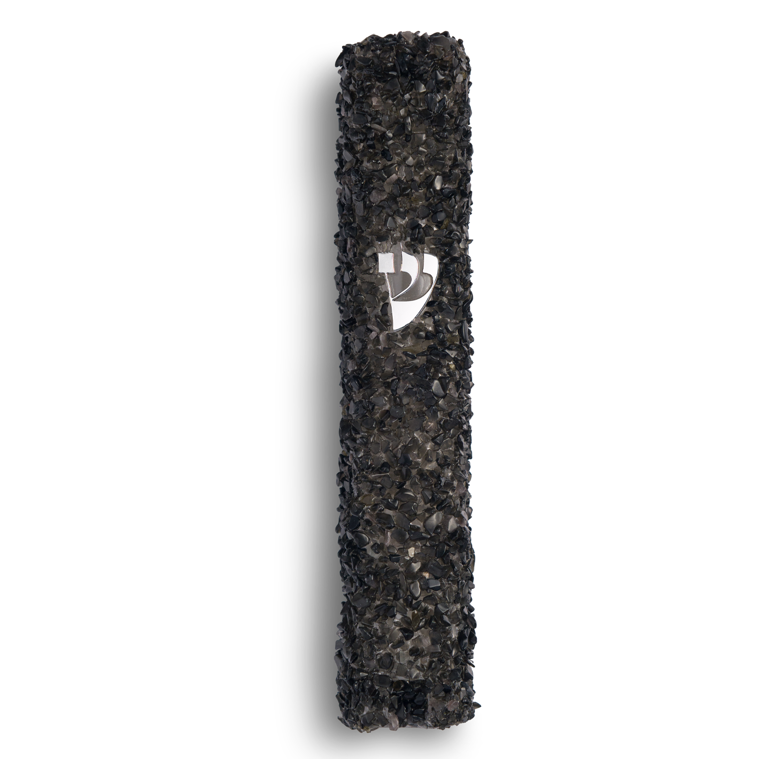 Handmade Black Crystal Mezuzah Case with Gemstones, Jewish Housewarming or Wedding Gifts