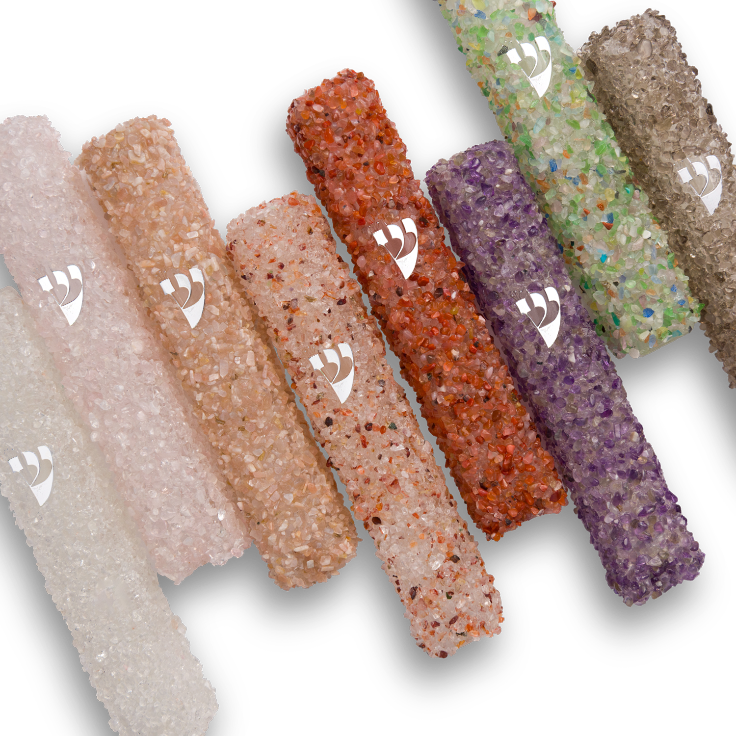 Colourful Handmade Crystal Mezuzah Cases Collection. Unique Jewish Housewarming and Wedding Gifts