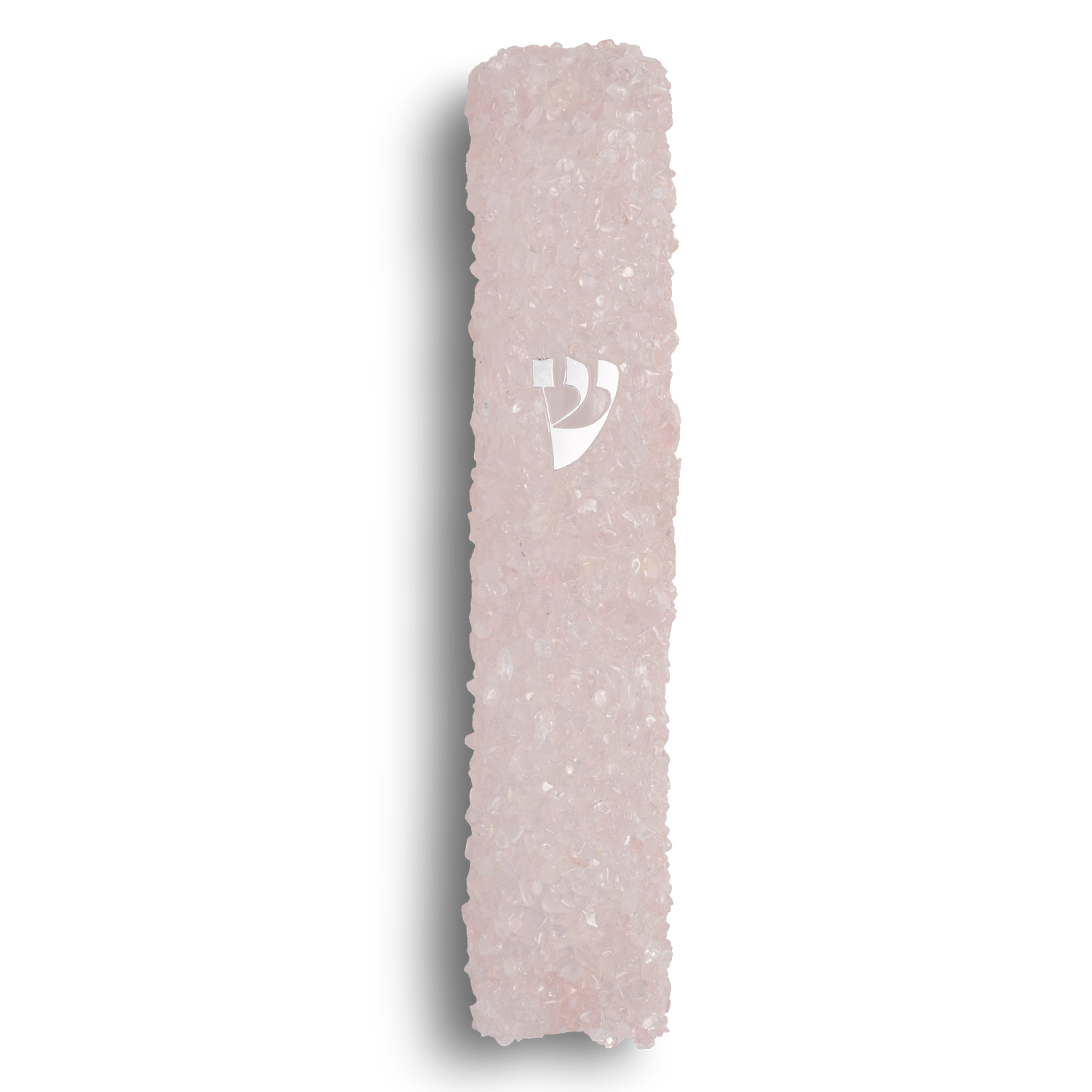 Handmade Pink Crystal Mezuzah  Case with Gemstones, Jewish Housewarming or Wedding Gift