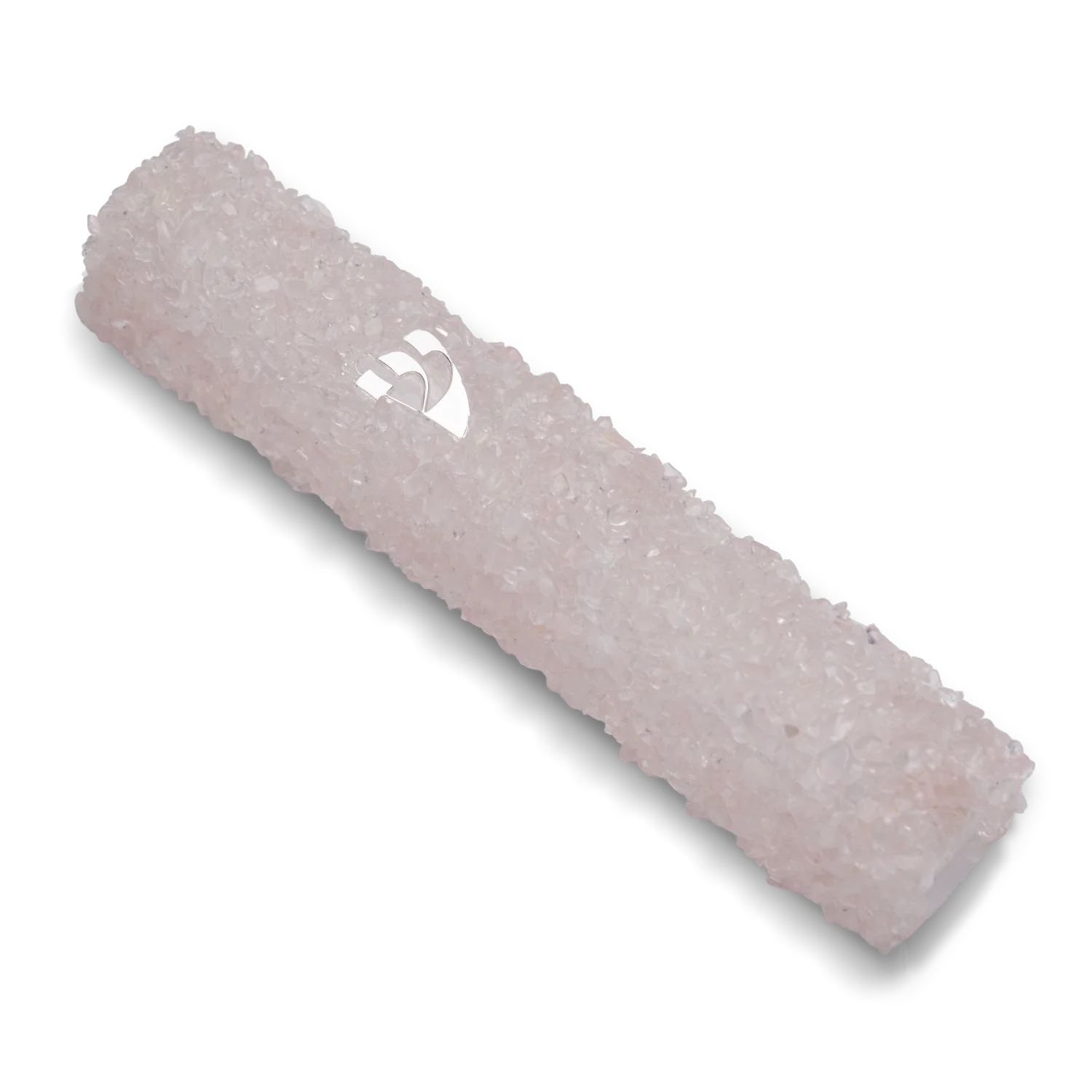 Handmade Pink Crystal Mezuzah  Case with Gemstones, Jewish Housewarming or Wedding Gift