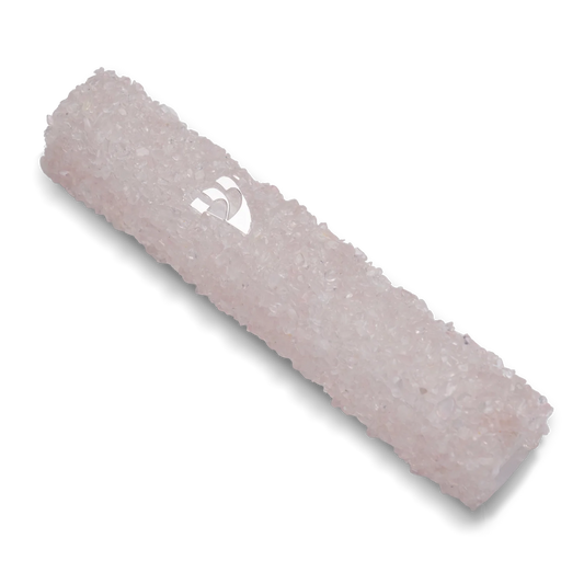 Handmade Pink Crystal Mezuzah  Case with Gemstones, Jewish Housewarming or Wedding Gift