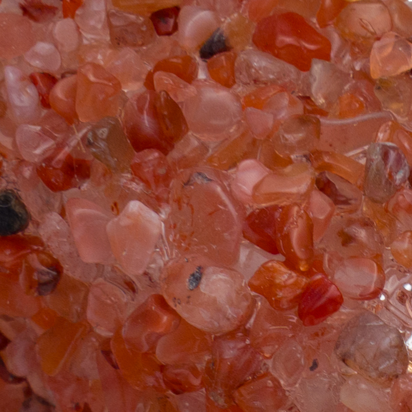 Handmade Mezuzah Case with Orange Crystal Gemstones Close-up 