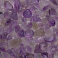 Handmade Mezuzah Case with Purple Crystal Gemstones Close-up 